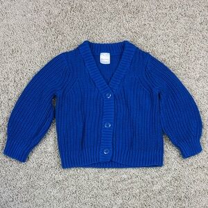 Hanna Andersson blue ribbed cardigan sweater sz 4